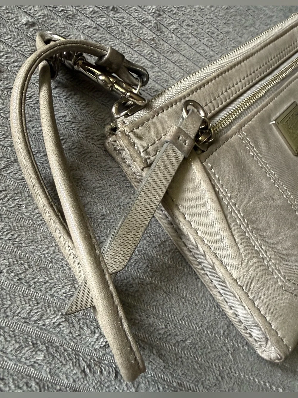 Coach Poppy Metallic Wristlet Clutch